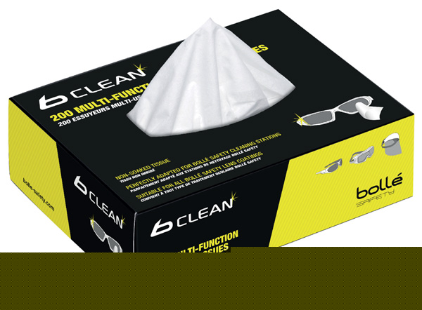 Bolle Safety Dry Cleaning Tissues Refil for BOB600 Cleaning Station - Box 200