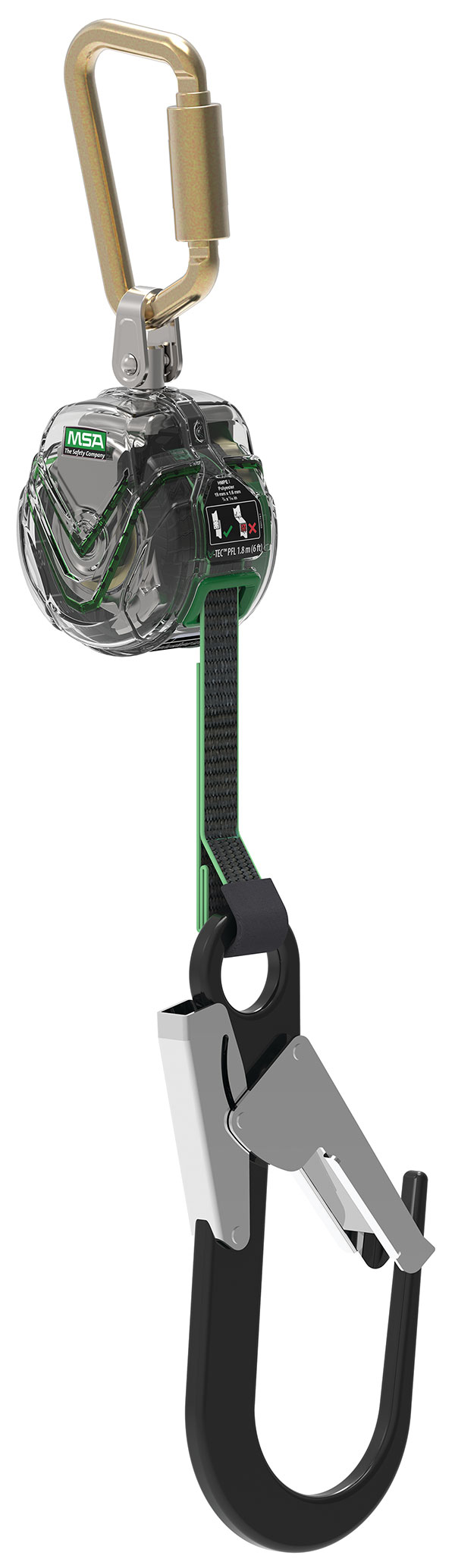 MSA V-Tec Mini Personal Limiter 1.8M Aluminium S Hook Shock Single Leg