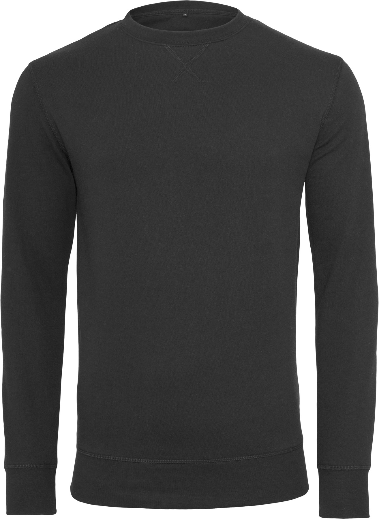 Light crew sweatshirt in Black, front view