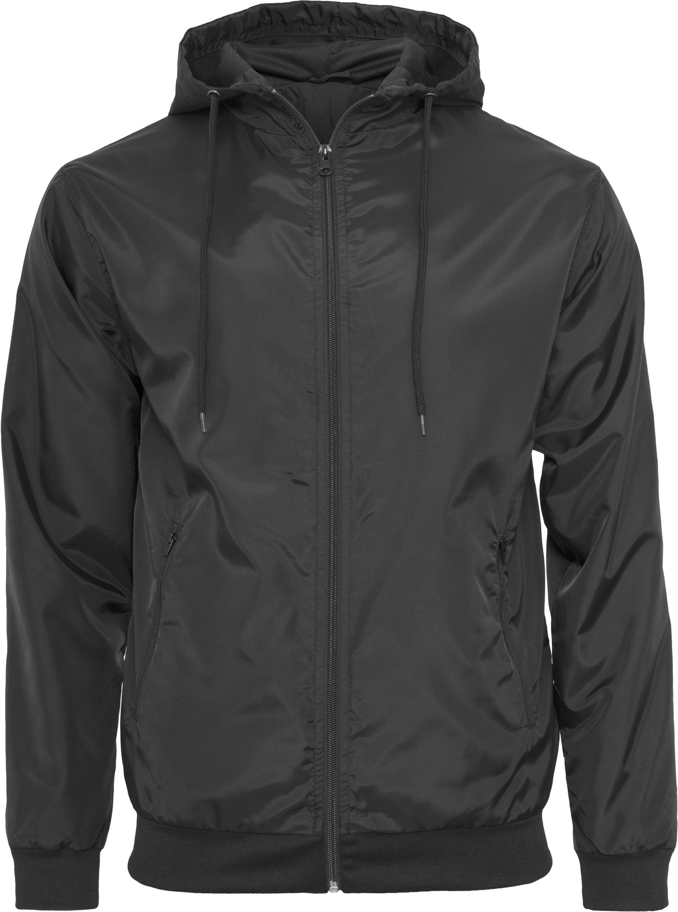 Wind runner in Black/Black, front view