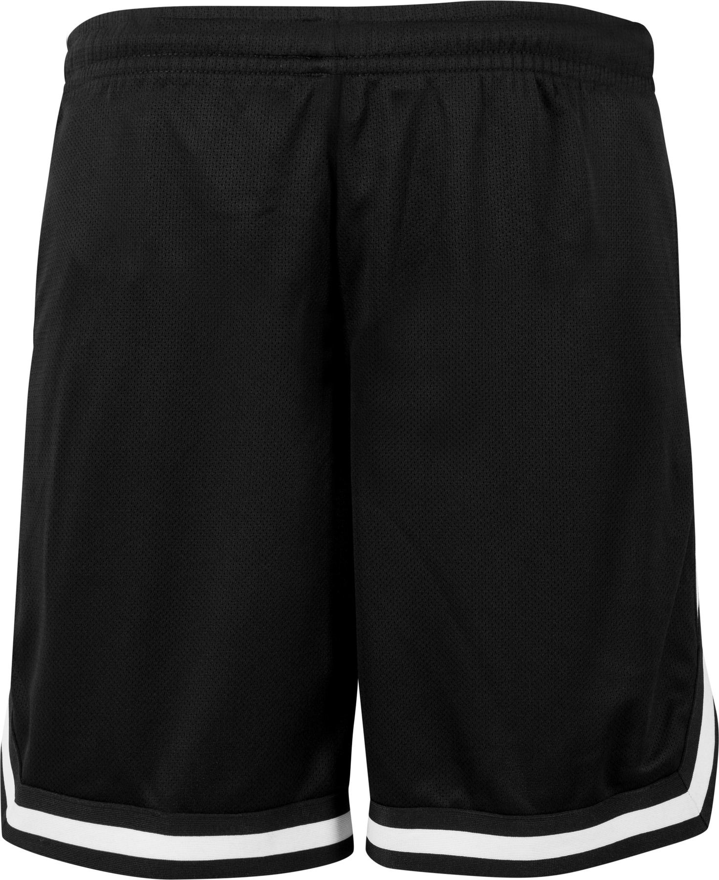 Two-tone mesh shorts in Black/Black/White, front view