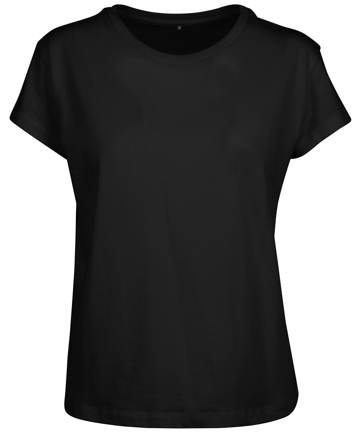 Women's box tee in Black, front view