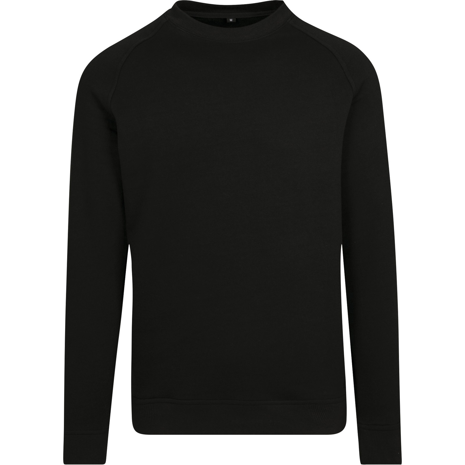 Raglan sweat crew neck in Black, front view