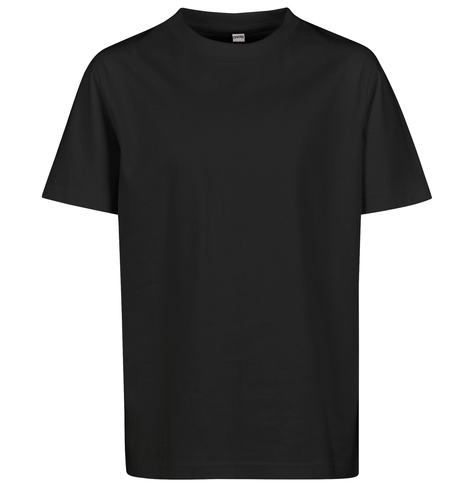 Kids basic tee in Black, front view