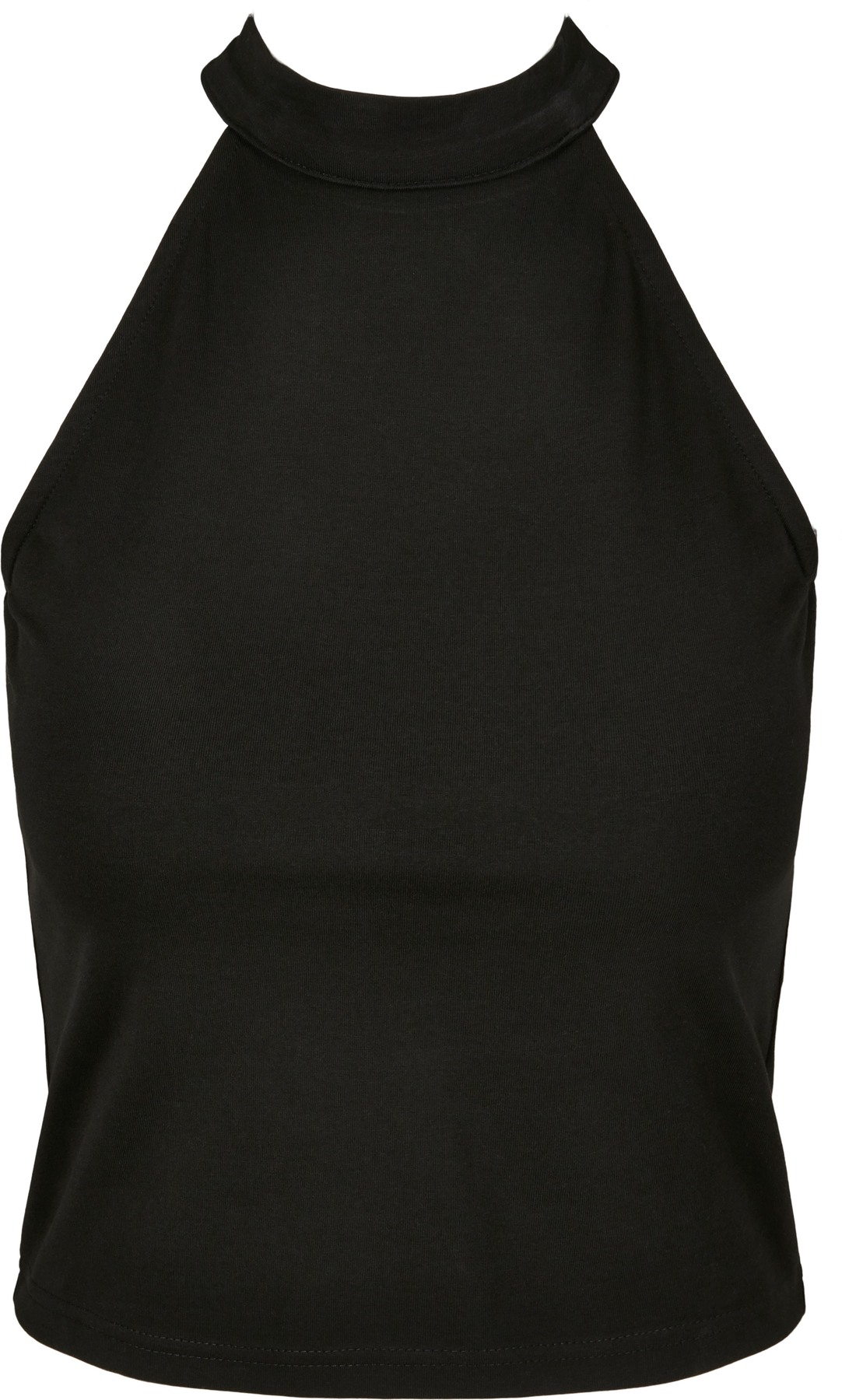 Women’s turtleneck short top in Black, front view