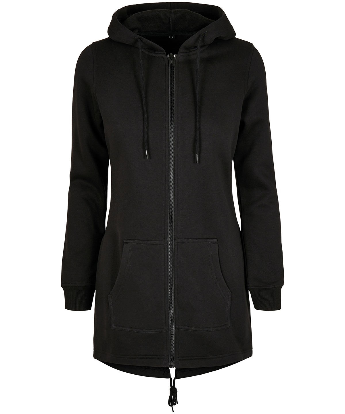 Women's sweat parka in Black, front view