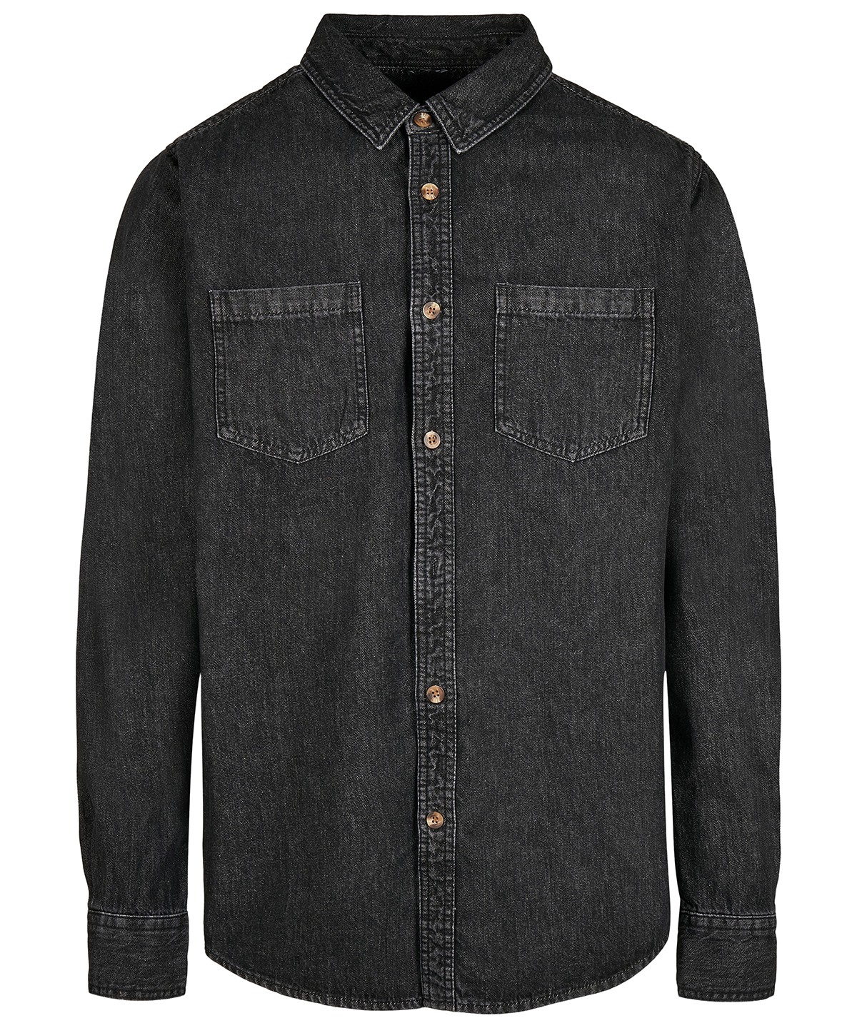 Denim shirt in Black Washed, front view