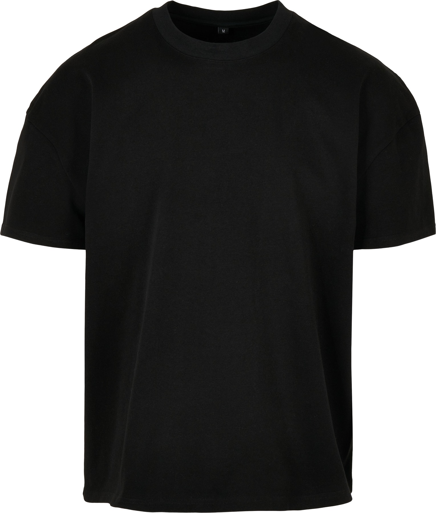 Ultra heavy cotton box tee in Black, front view