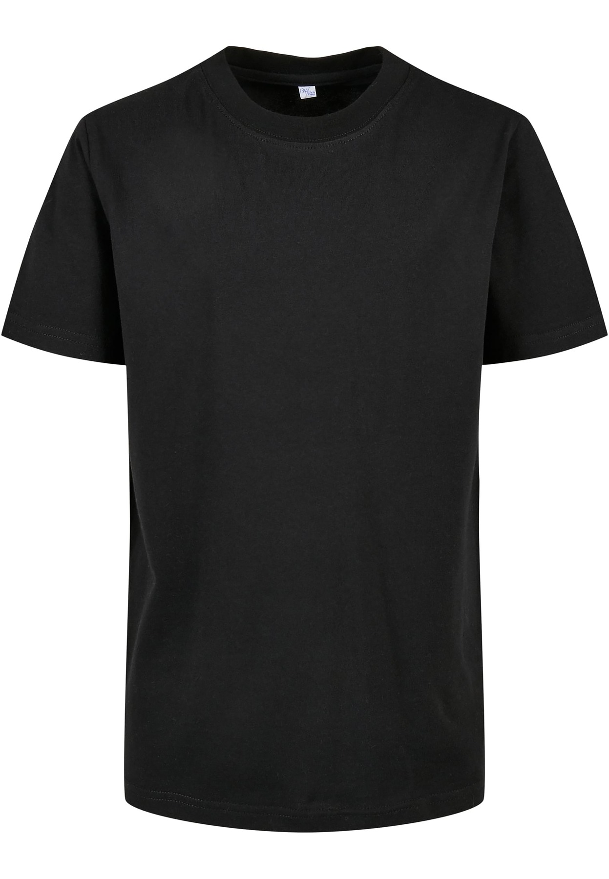 Organic kids basic tee in Black, front view