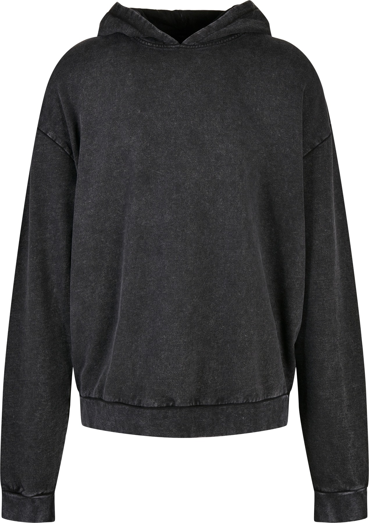 Acid washed oversize hoodie in Black, front view