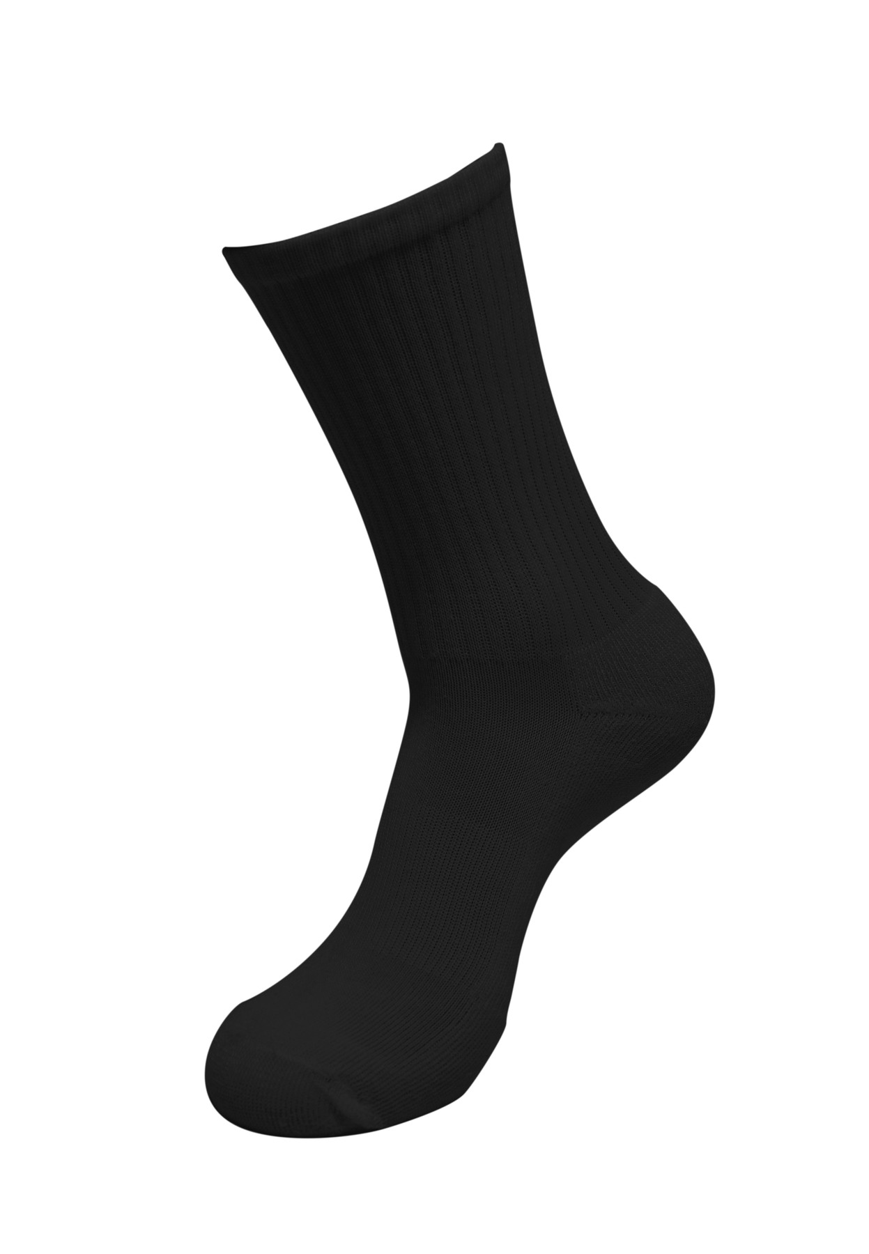 Crew socks in Black, front view