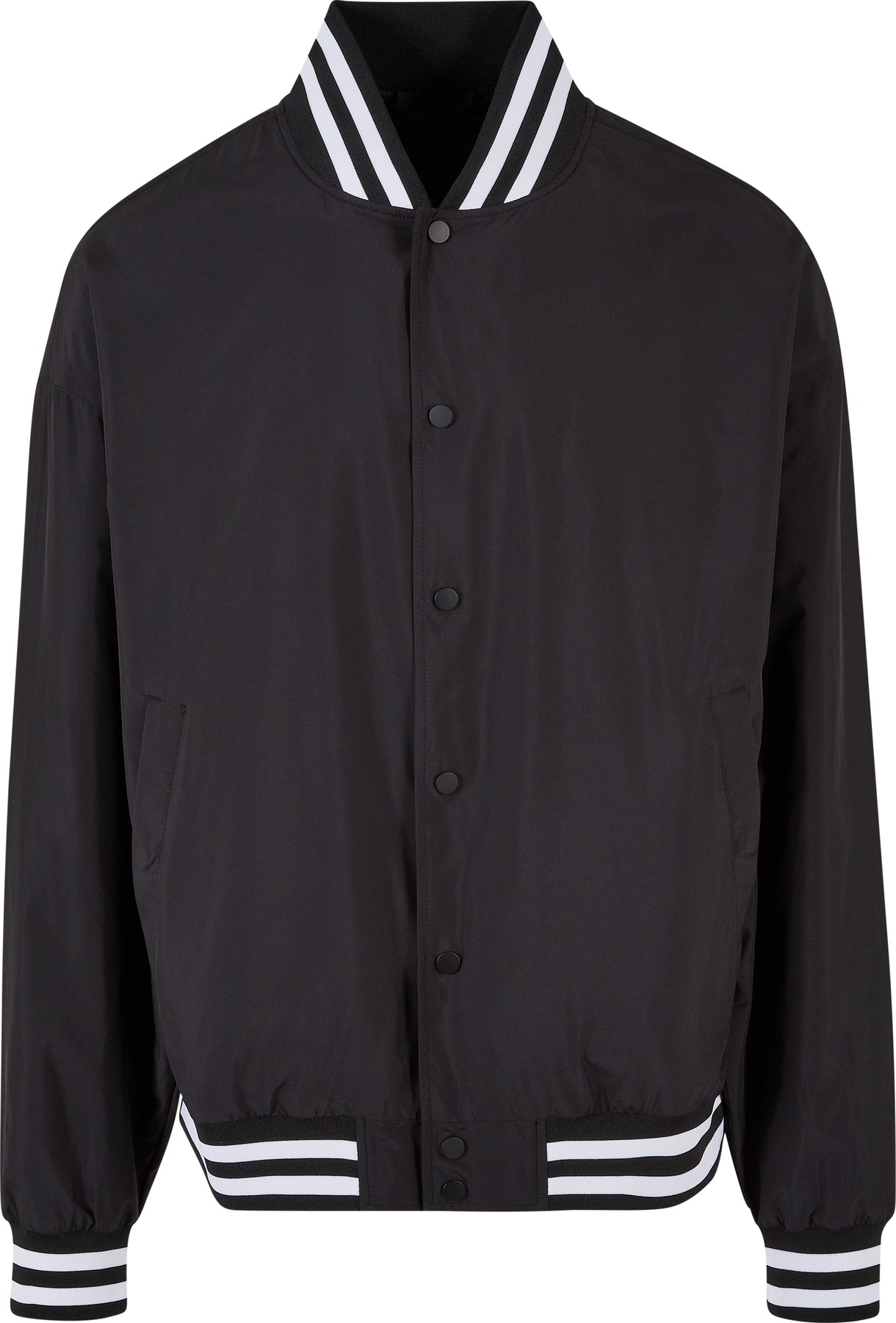 Light college jacket in Black, front view