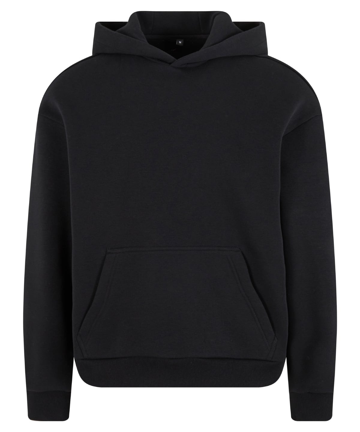 Fluffy hoodie in Black, front view