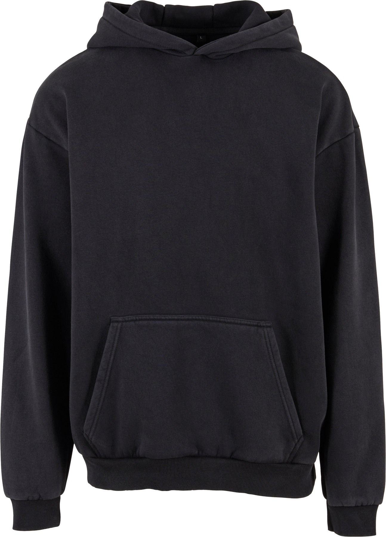 Vintage heavy hoodie in Black, front view