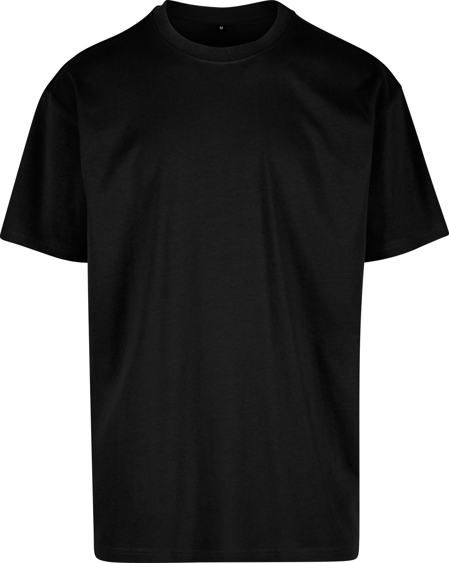 Cotton loose tee in Black, front view