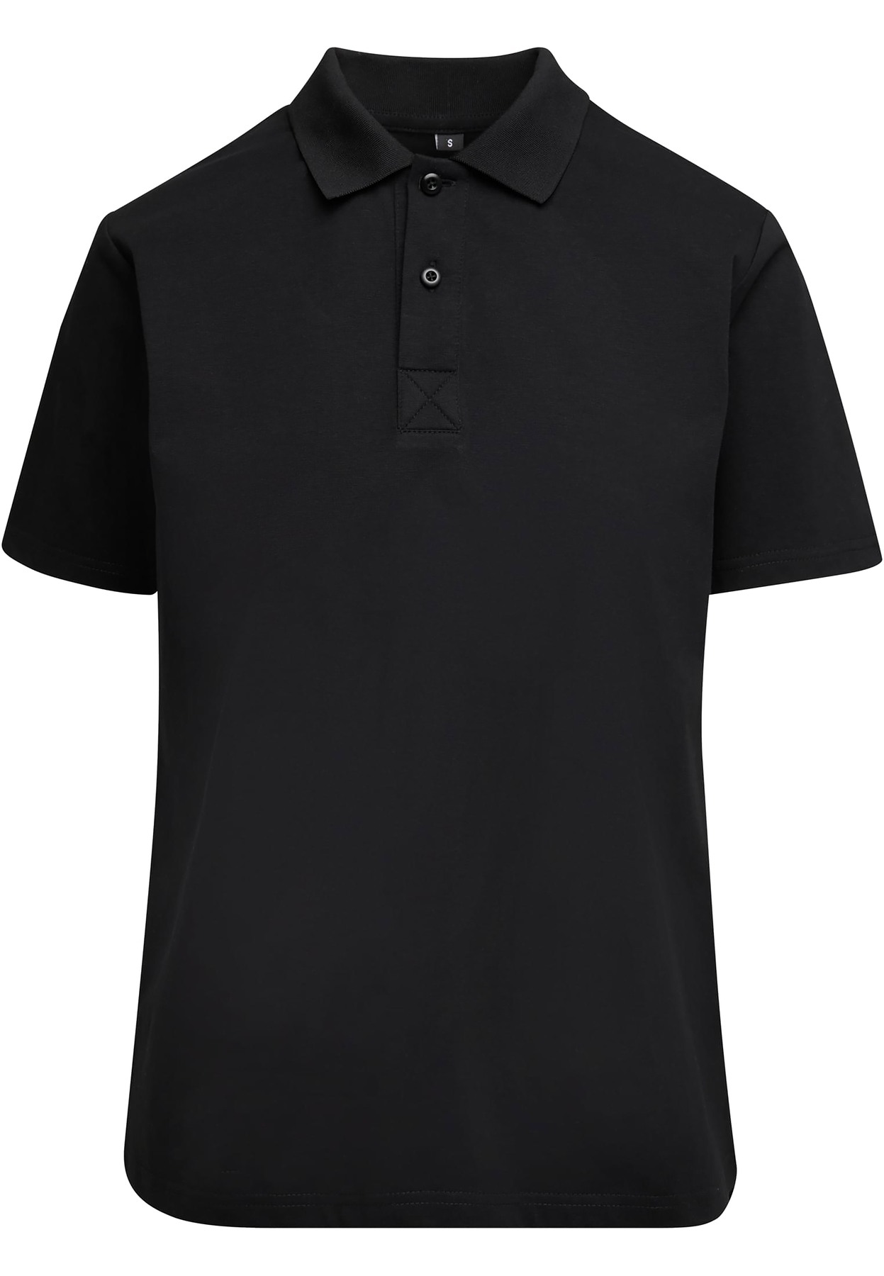 Women’s Sorona polo tee in Black, front view