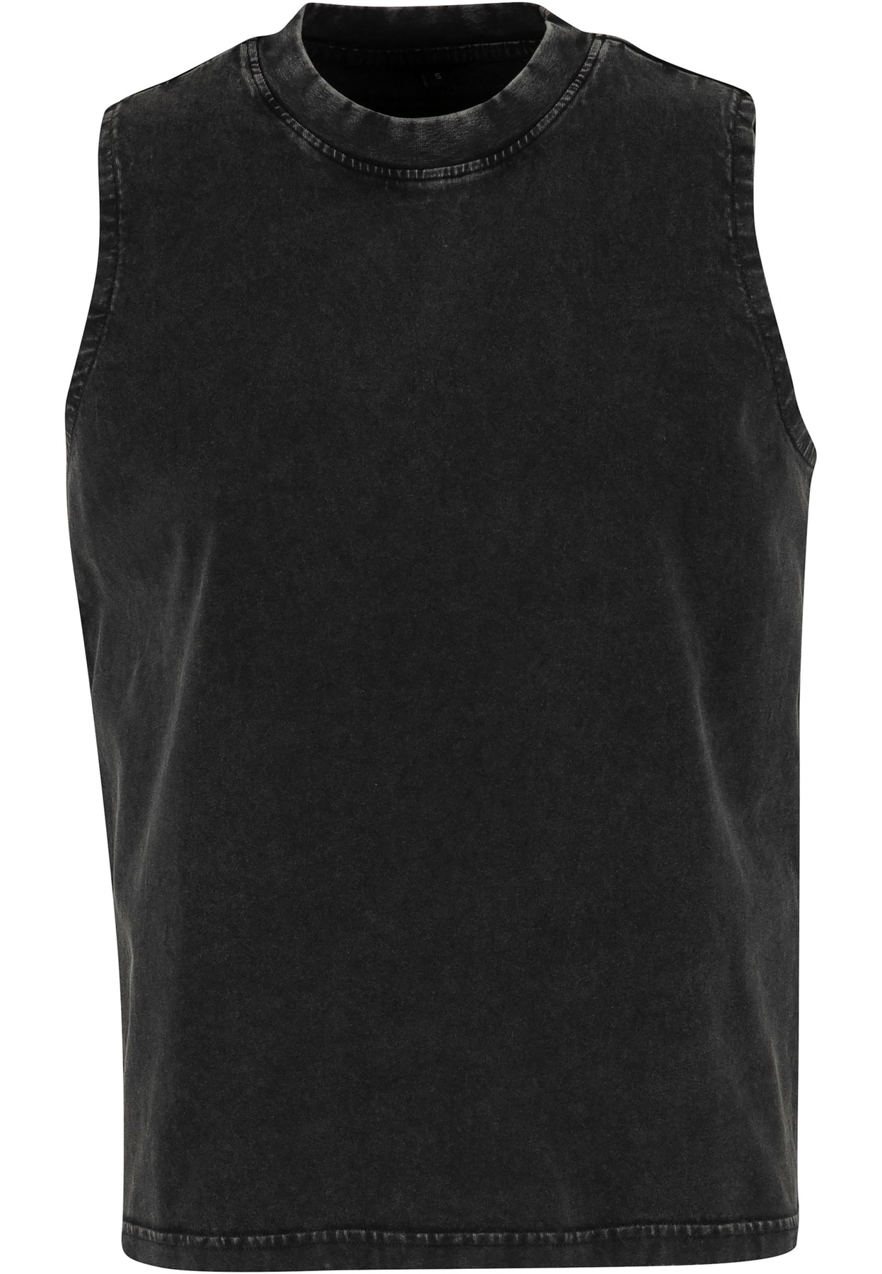 Women’s vintage washed sleeveless tee in Black, front view