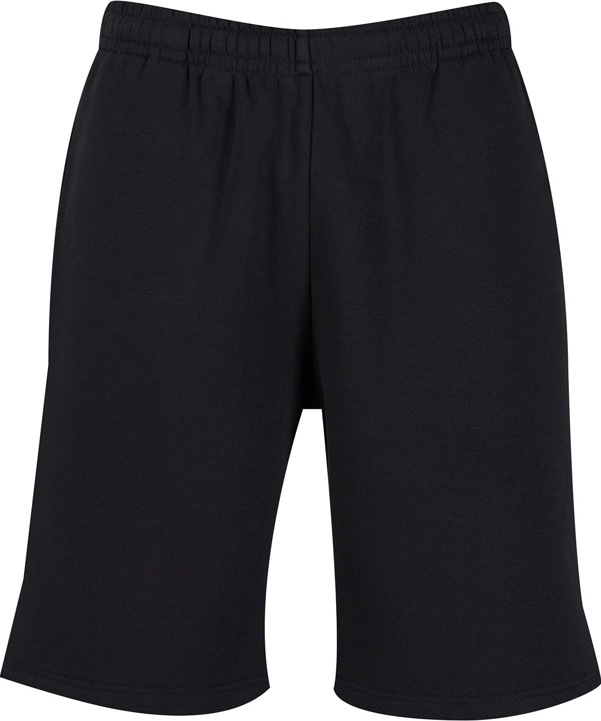 Fluffy sweat shorts in Black, front view