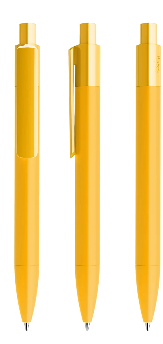 Prodir DS4 PRR Soft Touch ballpoint pen in Yellow Soft Touch