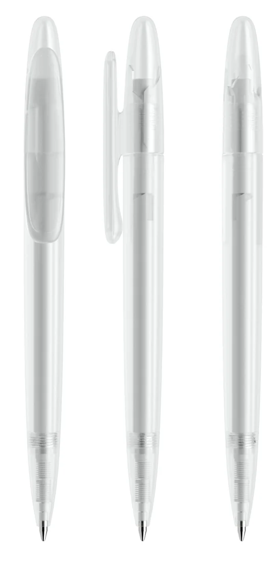 Prodir DS5 TFF Frosted ballpoint pen in Clear frosted