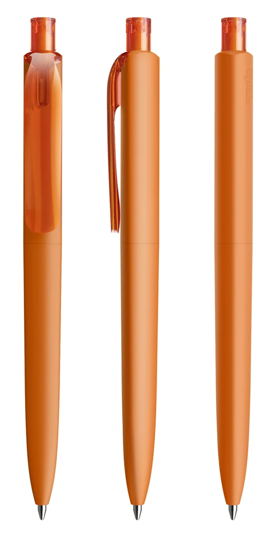 Prodir DS8 PRR Soft Touch ballpoint pen in Orange Soft Touch