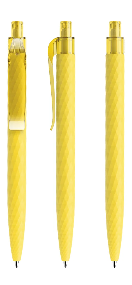 Prodir QS01 PRT Soft Touch ballpoint pen in Lemon Soft Touch
